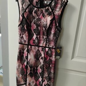 Pink and Black Mini Dress